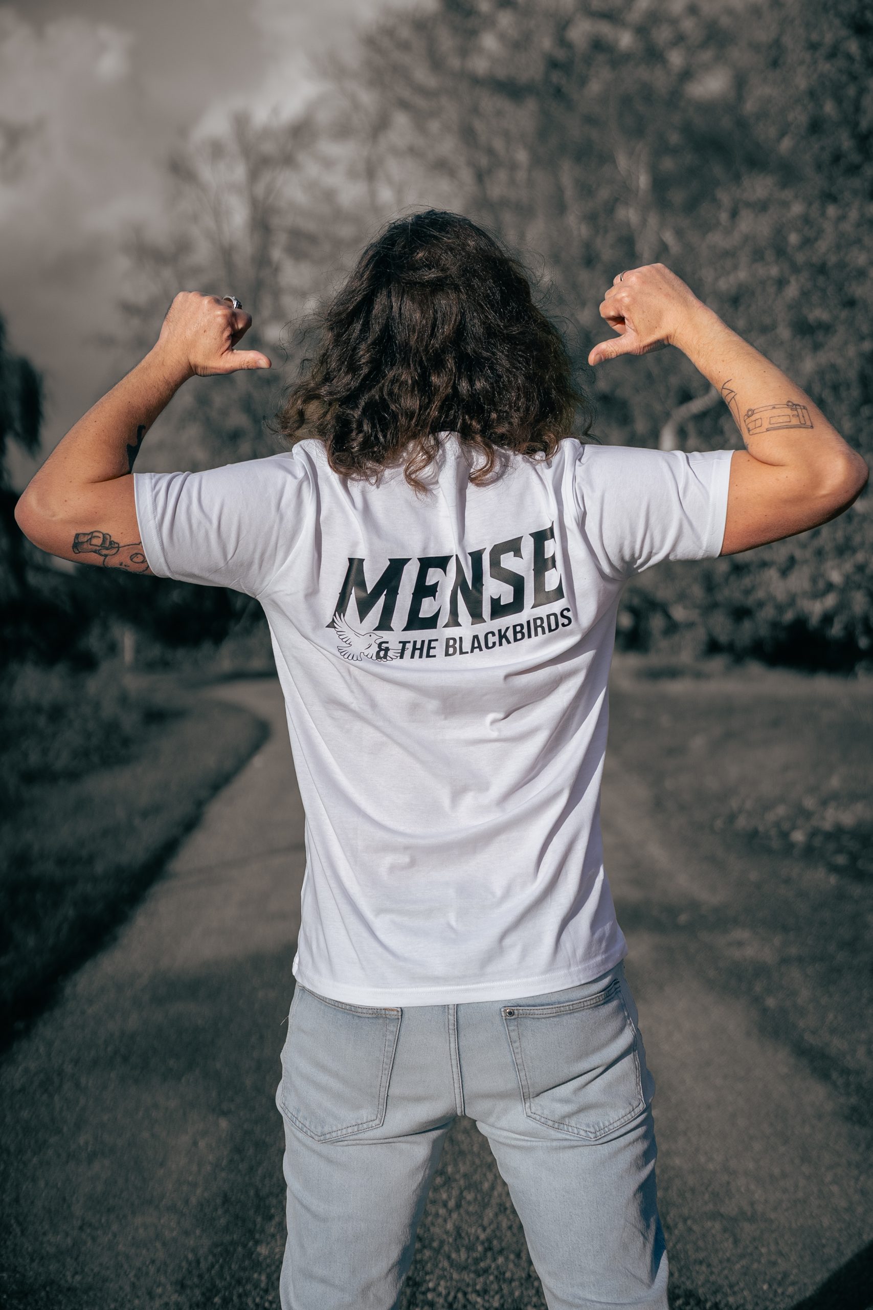 t-shirt-mense & the blackbirds-weiß